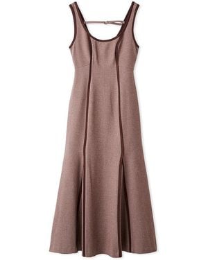SNIDEL U-Neck Fit-And-Flare Maxi Dress - Brown