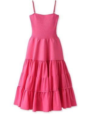 SNIDEL Tube Knit Tiered Dress - Pink