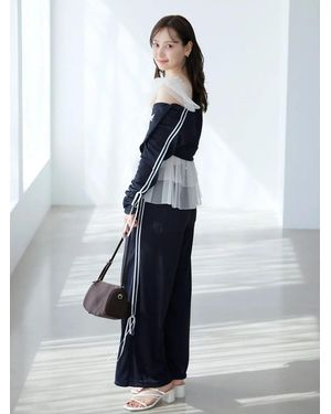 SNIDEL Lumishade Uv Line Pants - Blue