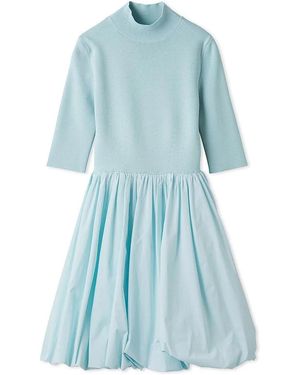 SNIDEL Balloon Docking Mini Knit Dress - Blue