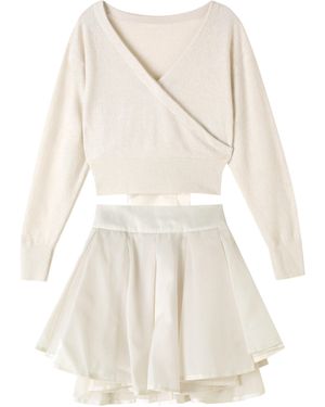 SNIDEL Cache-Coeur Top & Mini Skirt Set - White