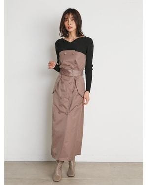 SNIDEL Trench Like Dress - Natural