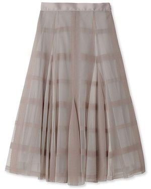 SNIDEL Flocked Check Tulle Skirt - Gray
