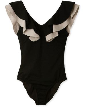 SNIDEL Ruffle One-Pieces Swimsuit - Black