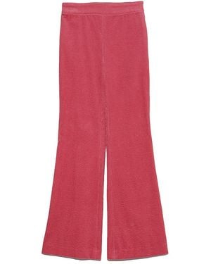 SNIDEL High Waisted Flared Corduroy Pants - Pink