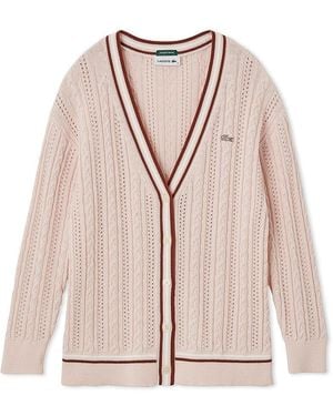 SNIDEL Lacoste Knit Cardigan - Pink