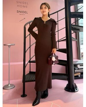 SNIDEL Sustainable Front Design Knit Dress - Pink