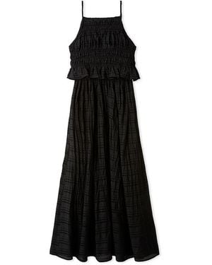 SNIDEL Dobby Sleeveless Pleated Dress - Black