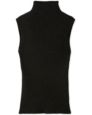 SNIDEL Sustainable Sleeveless Lame Knit Top - Black