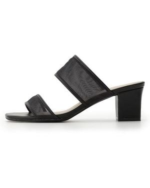 SNIDEL Clear Strap Chunky Heeled Mule Sandals - Black