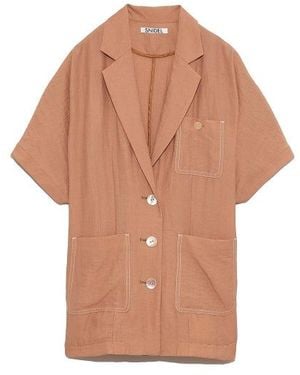 SNIDEL V Neck Collar Tops - Natural