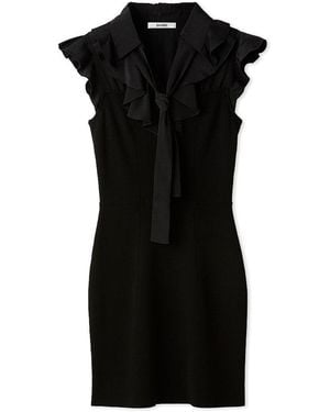 SNIDEL Sustainable Frill Collar Layered Mini Dress - Black