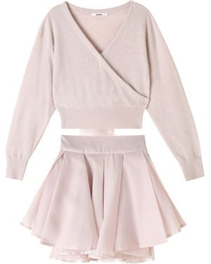 SNIDEL Cache-Coeur Top & Mini Skirt Set - Pink