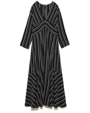 SNIDEL Jacquard Stripe Dress - Black