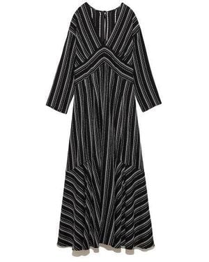 SNIDEL Jacquard Stripe Dress - Black