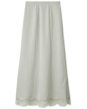 SNIDEL Hem Lace Satin Pencil Skirt - White