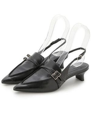SNIDEL Low Heel Pointed Toe Slingback Pumps - Black