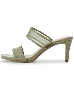 SNIDEL Sheer Slip Heeled Mule Sandals - Gray