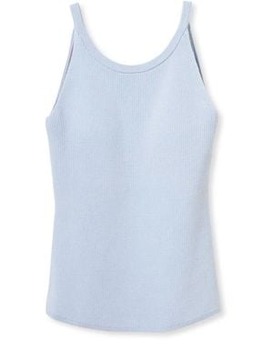 SNIDEL Sleeveless Ribbed Knit Tank Top - Blue