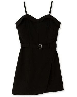 SNIDEL Corset Detail Skirt Romper - Black