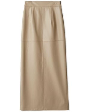 SNIDEL Stretch Faux Leather Pencil Skirt - Natural