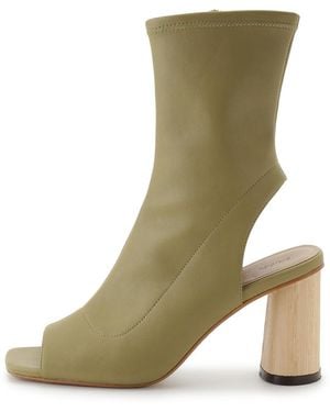 SNIDEL Open Toe Bootie - Green