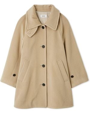 SNIDEL Stand Collar Mid-Length Coat - Natural