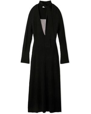 SNIDEL Choker Detail Maxi Knit Dress - Black