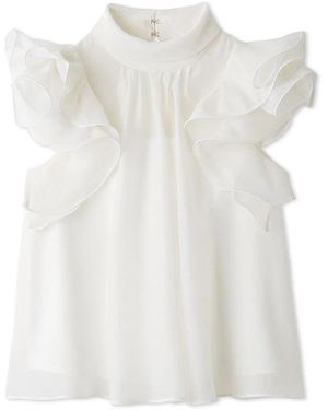 SNIDEL Organza Ruffle Blouse - White