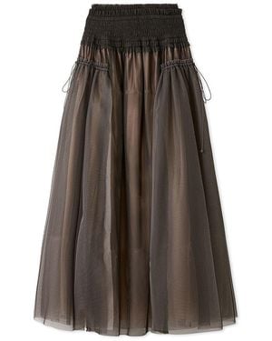SNIDEL Chacott Sustainable High-Waisted Tulle Skirt - Brown