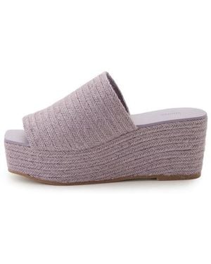 SNIDEL Platform Wedge Sole Sabot Sandals - Purple