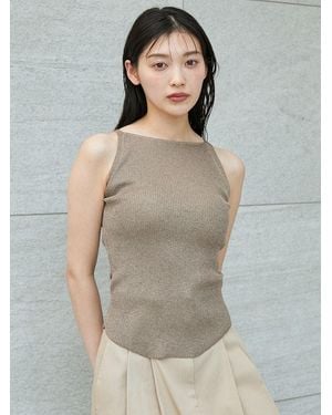 SNIDEL Cup-In Camisole Knit Pullover - Gray