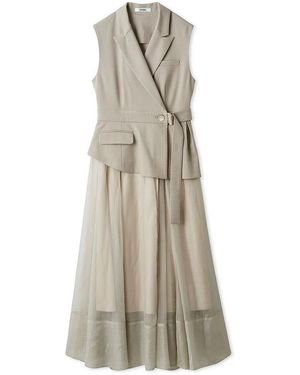 SNIDEL Docking Vest Dress - Natural
