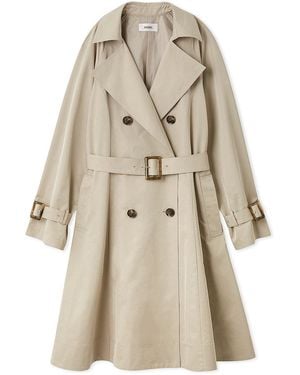 SNIDEL Flared Mid-Length Trench Coat - Natural