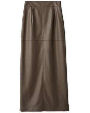 SNIDEL Stretch Faux Leather Pencil Skirt - Brown