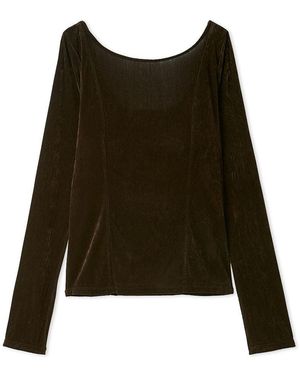 SNIDEL Velour Top With Built-In Bra - Green