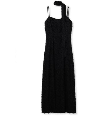 SNIDEL Feather Jacquard Camisole Dress - Black