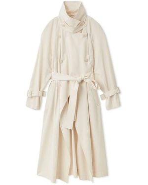 SNIDEL Sustainable Layered Cape Trench Coat - White