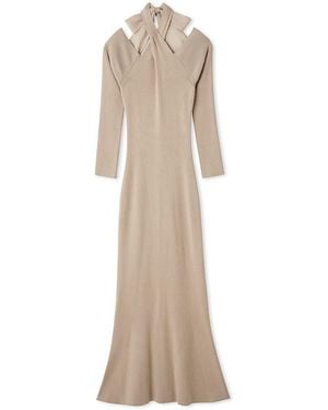 SNIDEL Front Cross Knit Dress - Natural