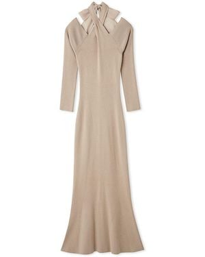 SNIDEL Front Cross Knit Dress - Natural