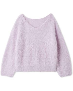 SNIDEL [High Quality Collection] Suri Alpaca V-Neck Pullover - Purple