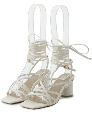 SNIDEL Lace-Up Heel Sandals - White