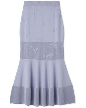 SNIDEL Ribbon Jacquard Knit Skirt - Purple