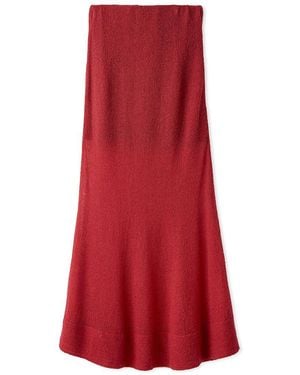 SNIDEL Sheer Knit Mohair Maxi Skirt - Red