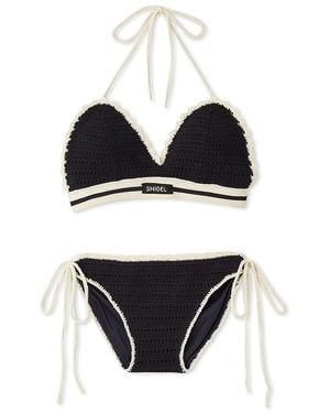 SNIDEL Crochet Bikini Set - Black