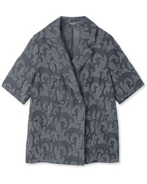 SNIDEL Jacquard Half Sleeve Blazer - Gray