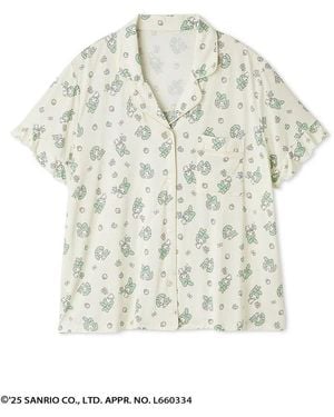 SNIDEL [My Melody] All-Over Print Open Collar Shirt - White