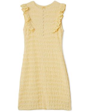 SNIDEL Cut Work Lace Mini Dress - Yellow