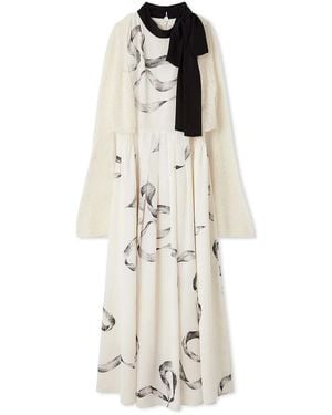 SNIDEL Ribbon Detail Cardigan Set Dress - White