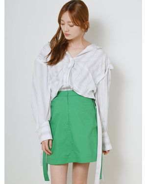 SNIDEL Belt Design High Waisted Mini Skirt - Green